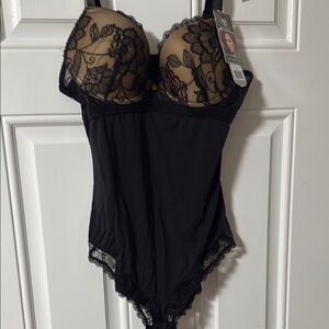 Daisy Fuentes Black Lace Bodysuit